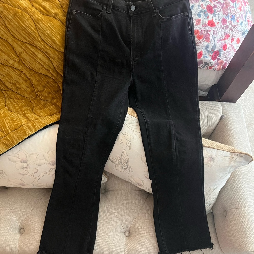 PAIGE Black Ankle Cropped Jeans